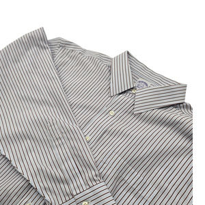 Brooks Brothers "Classic" Blue, Brown and‎ White Stripe Shirt Size 17-35